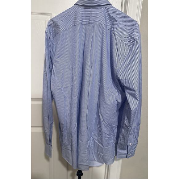 Ralph Lauren Polo Stretch Poplin Men’s Button Down Sz Large Tall Blue Stripe NWT - Picture 4 of 10